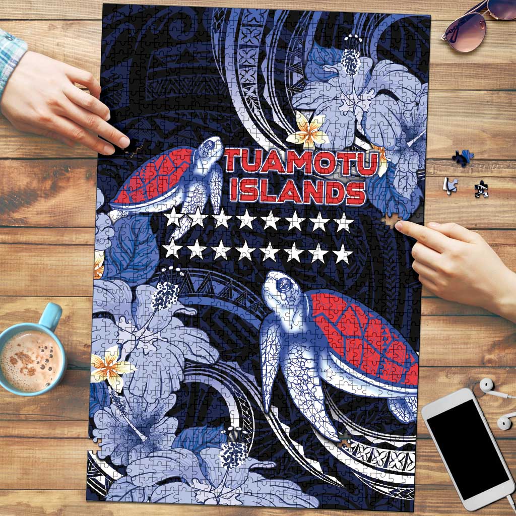 Tuamotu Islands Puzzle Polynesian Pattern With Turtle