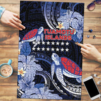 Tuamotu Islands Puzzle Polynesian Pattern With Turtle