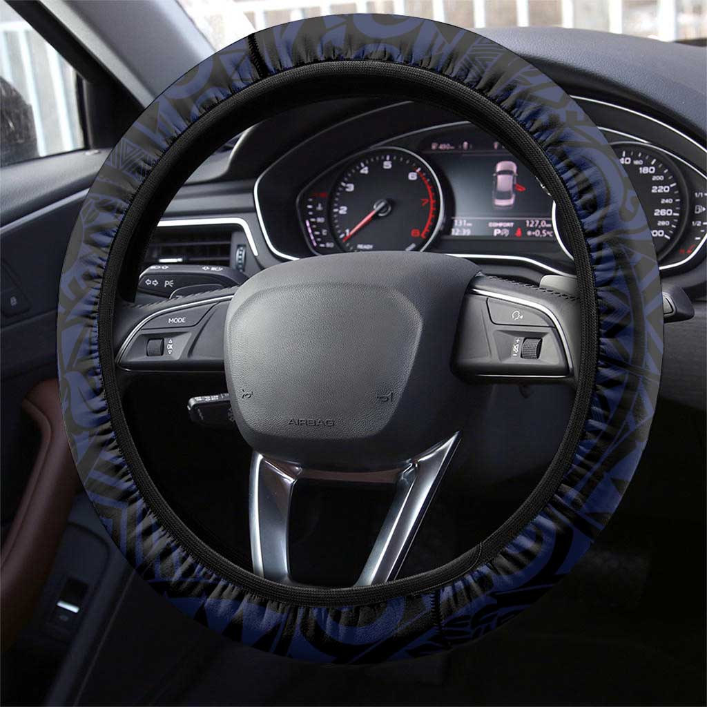 Tuamotu Islands Steering Wheel Cover Polynesian Pattern With Turtle