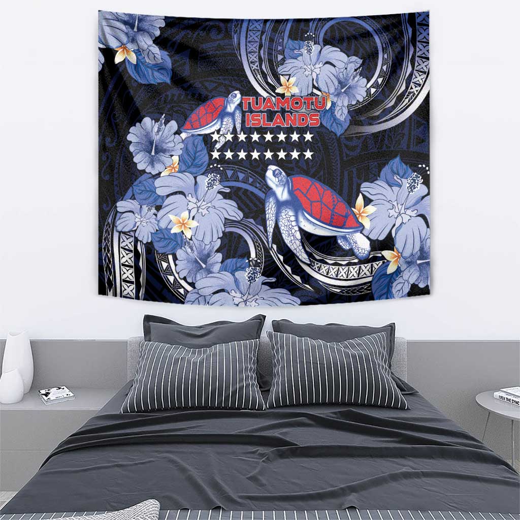 Tuamotu Islands Tapestry Polynesian Pattern With Turtle
