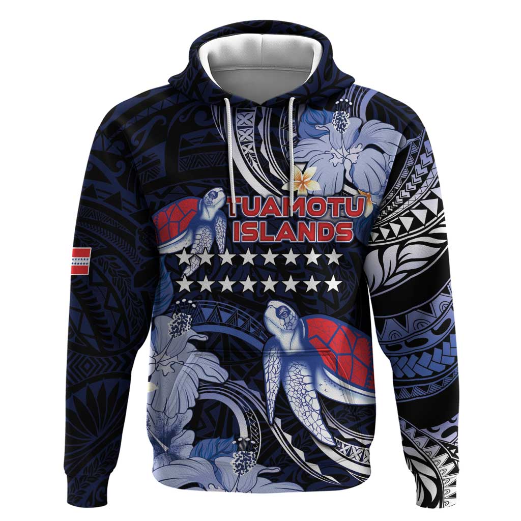 Tuamotu Islands Zip Hoodie Polynesian Pattern With Turtle