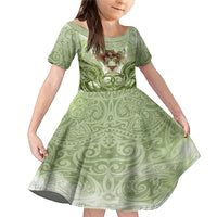 New Zealand Maori Fairy Patupaiarehe Family Matching Mermaid Dress and Hawaiian Shirt Polynesian Style LT05 Daughter's Dress Red - Polynesian Pride