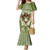 New Zealand Maori Fairy Patupaiarehe Family Matching Mermaid Dress and Hawaiian Shirt Polynesian Style LT05 Mom's Dress Red - Polynesian Pride