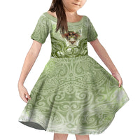 New Zealand Maori Fairy Patupaiarehe Family Matching Off Shoulder Long Sleeve Dress and Hawaiian Shirt Polynesian Style LT05 Daughter's Dress Red - Polynesian Pride