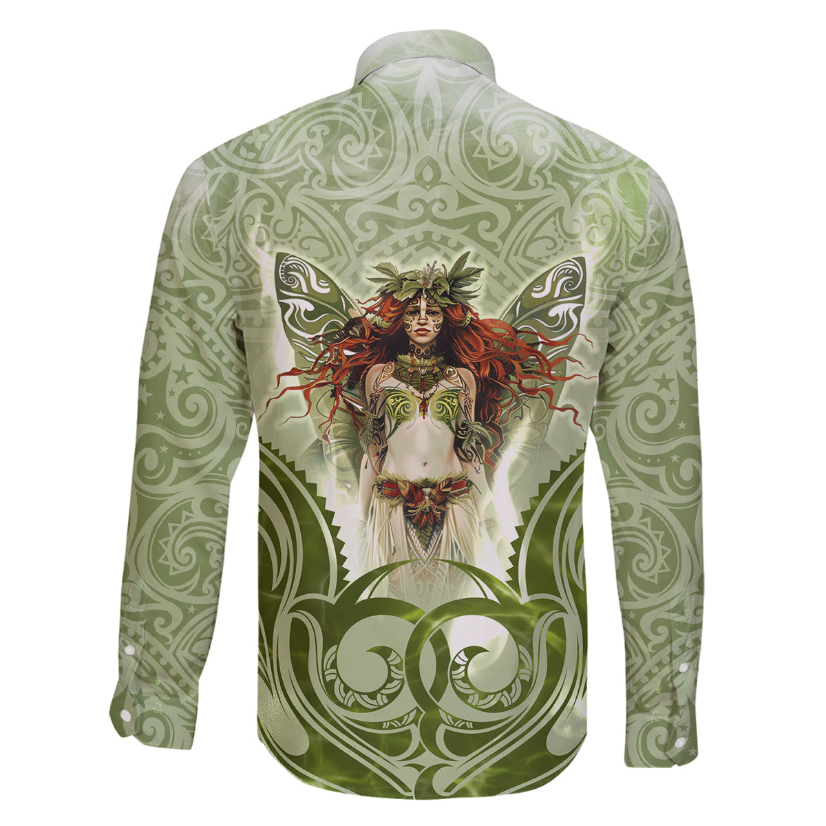 New Zealand Maori Fairy Patupaiarehe Family Matching Off Shoulder Maxi Dress and Hawaiian Shirt Polynesian Style LT05 - Polynesian Pride