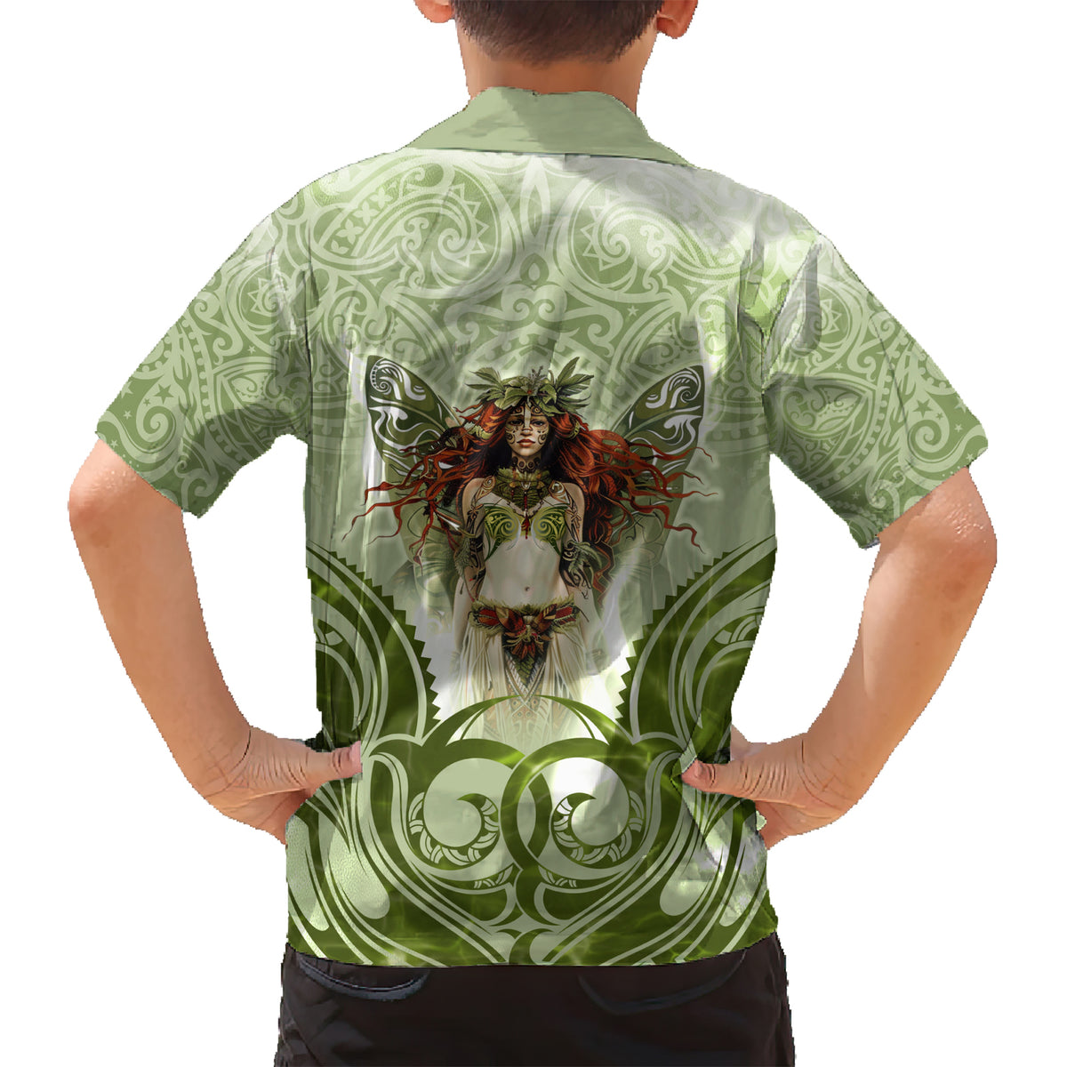 New Zealand Maori Fairy Patupaiarehe Family Matching Short Sleeve Bodycon Dress and Hawaiian Shirt Polynesian Style LT05 - Polynesian Pride