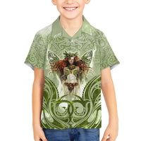 New Zealand Maori Fairy Patupaiarehe Family Matching Tank Maxi Dress and Hawaiian Shirt Polynesian Style LT05 Son's Shirt Red - Polynesian Pride
