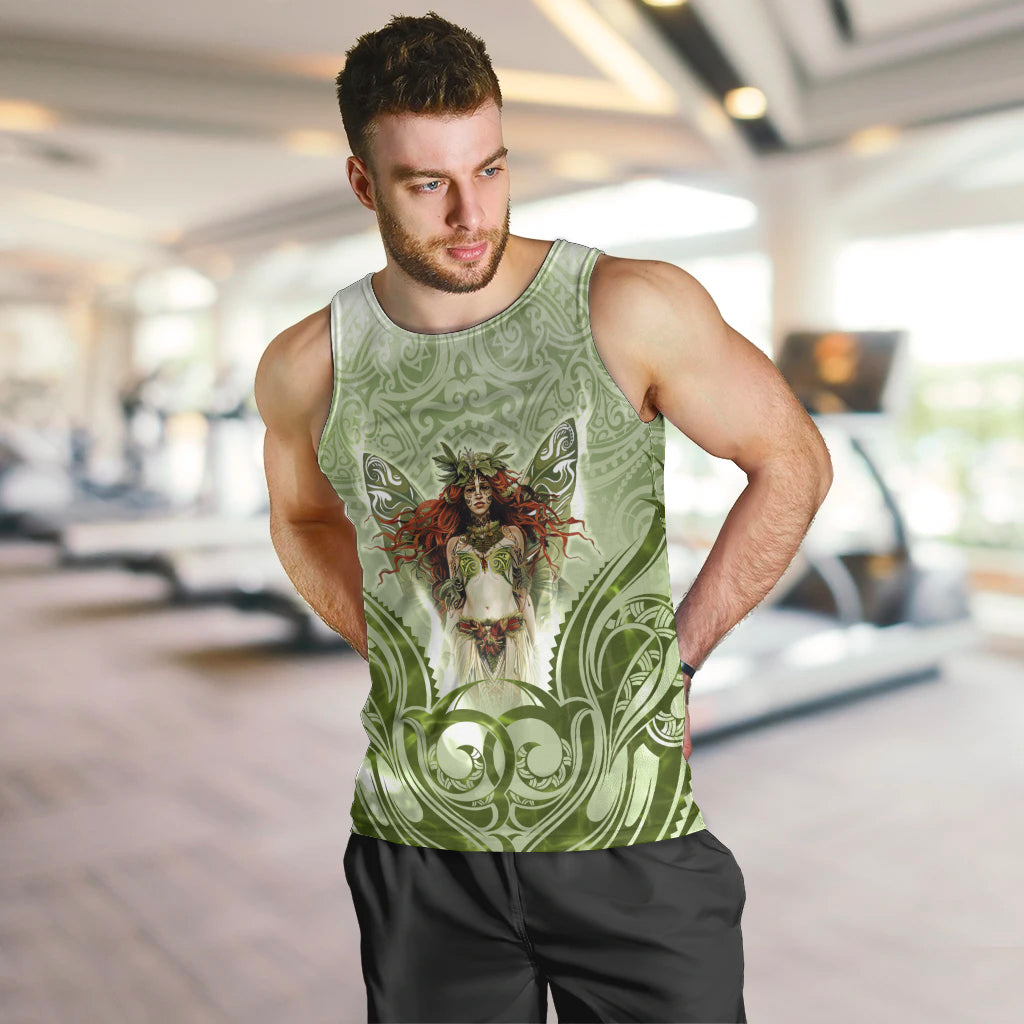 New Zealand Maori Fairy Patupaiarehe Men Tank Top Polynesian Style LT05 Red - Polynesian Pride