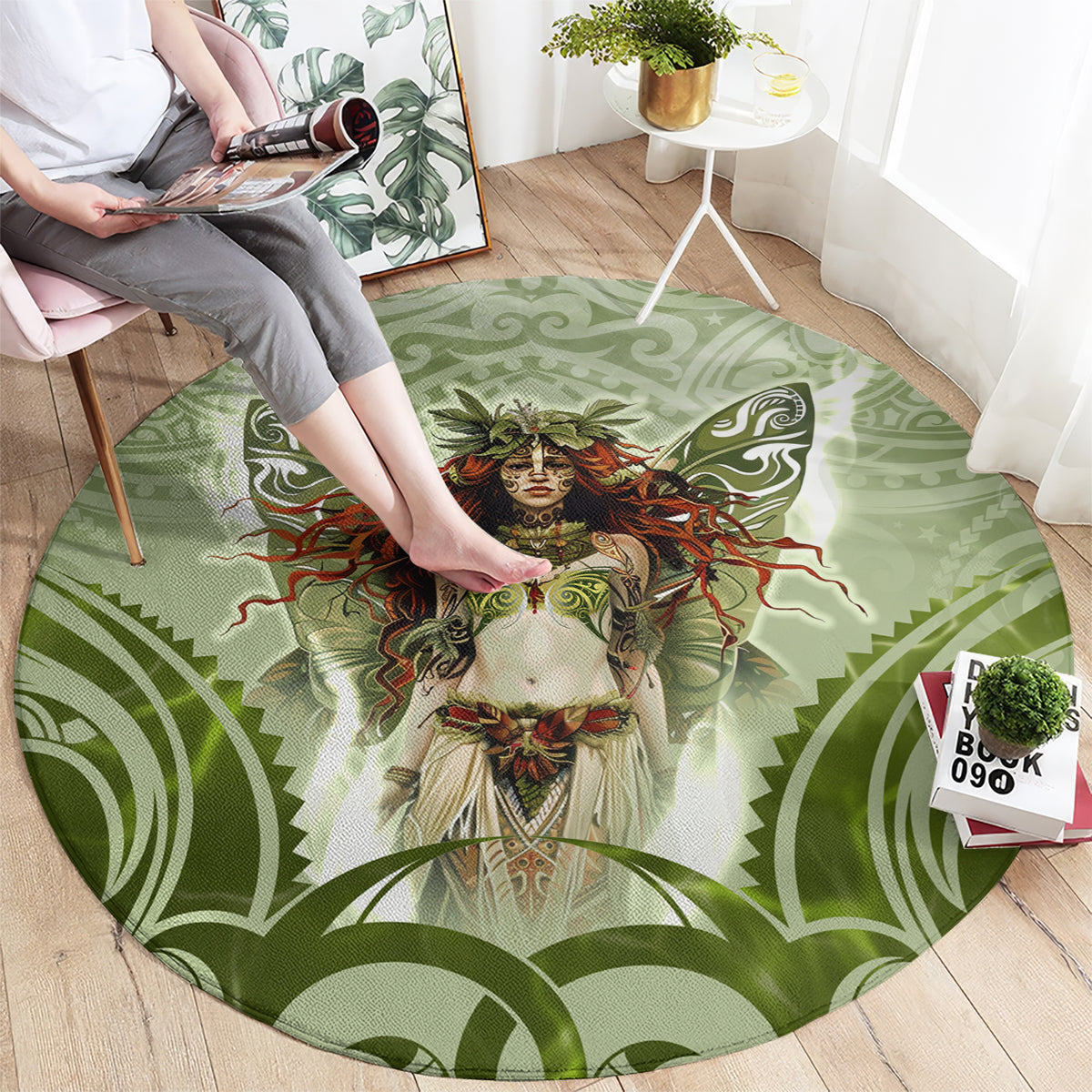 New Zealand Maori Fairy Patupaiarehe Round Carpet Polynesian Style LT05 - Polynesian Pride