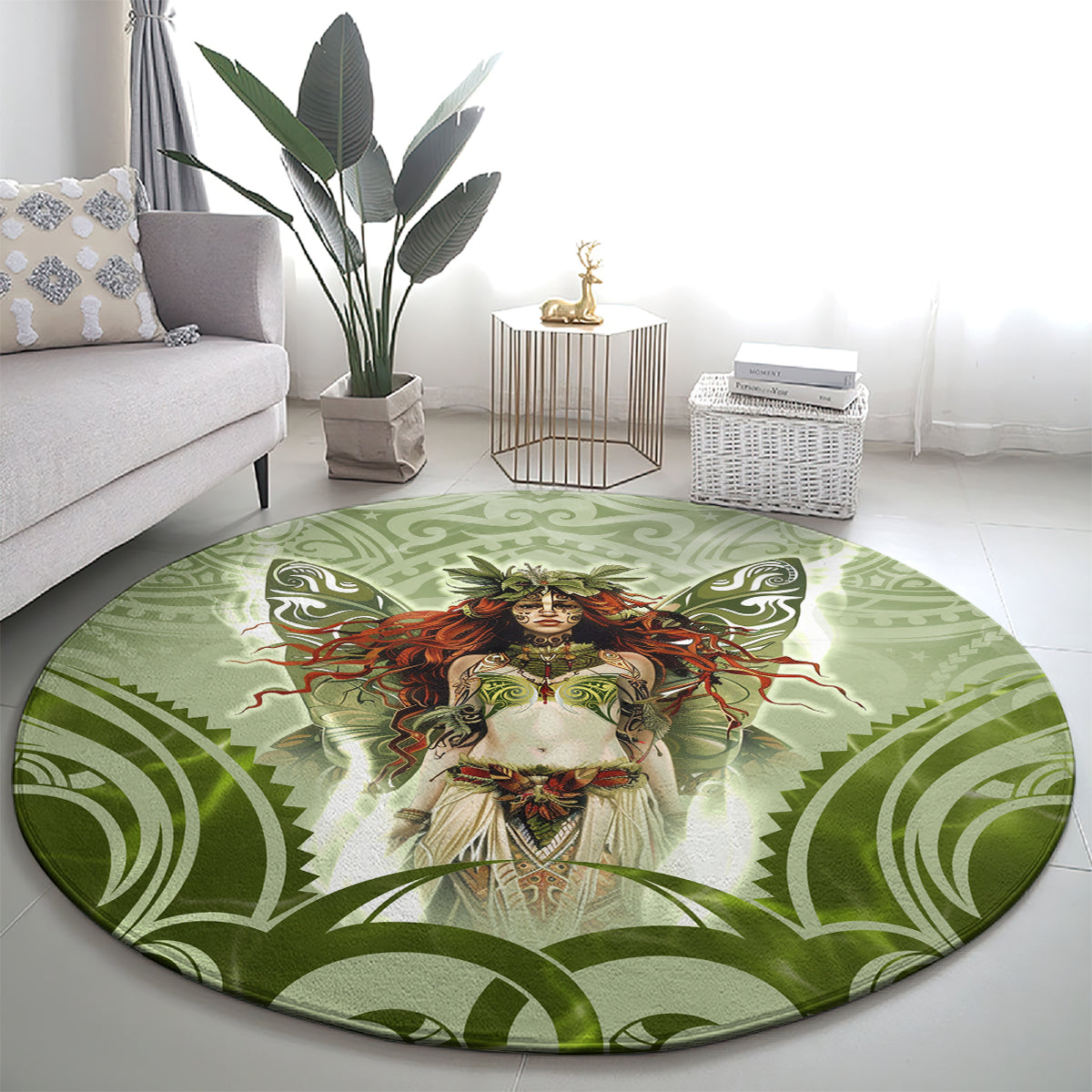 New Zealand Maori Fairy Patupaiarehe Round Carpet Polynesian Style LT05 - Polynesian Pride