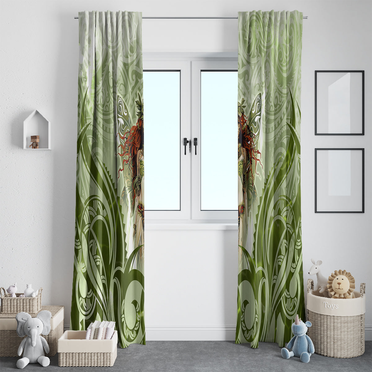 New Zealand Maori Fairy Patupaiarehe Window Curtain Polynesian Style