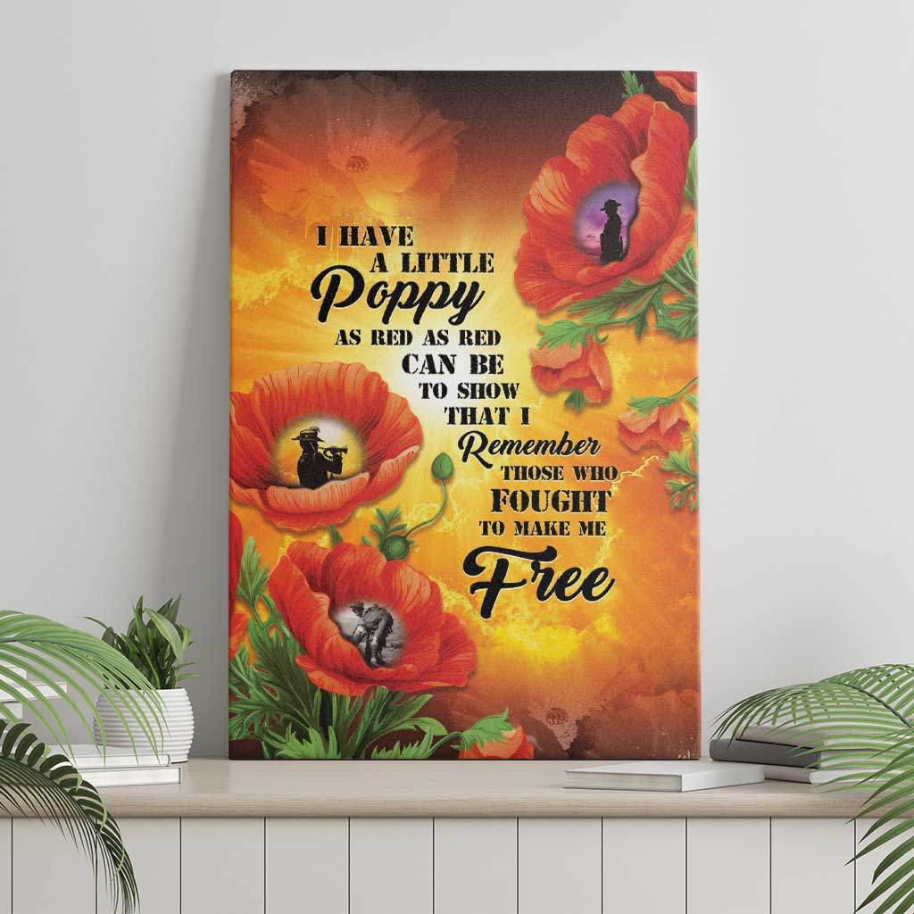 ANZAC Day Red Poppy Canvas Wall Art Honoring The ANZAC Spirit
