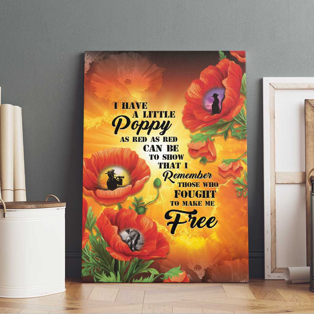 ANZAC Day Red Poppy Canvas Wall Art Honoring The ANZAC Spirit