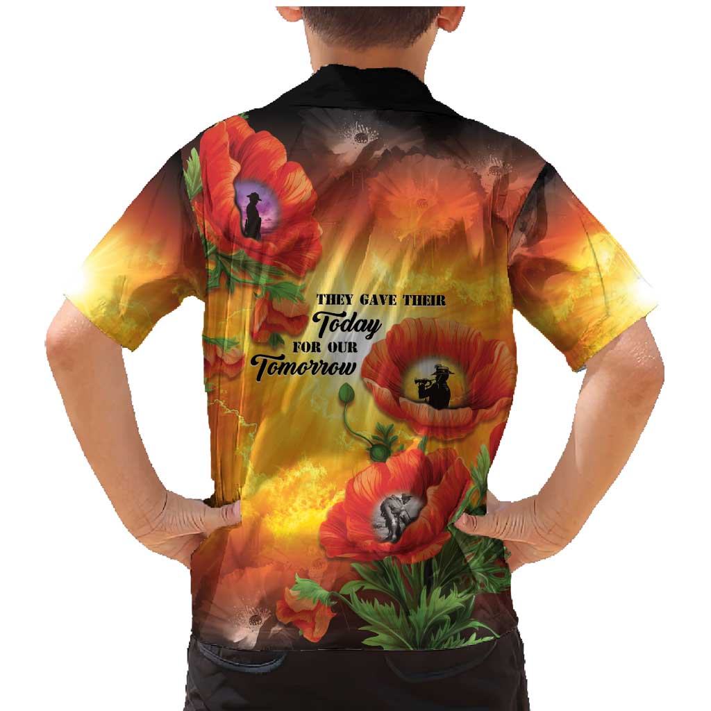 ANZAC Day Red Poppy Family Matching Mermaid Dress and Hawaiian Shirt Honoring The ANZAC Spirit