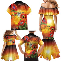 ANZAC Day Red Poppy Family Matching Mermaid Dress and Hawaiian Shirt Honoring The ANZAC Spirit
