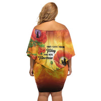 ANZAC Day Red Poppy Family Matching Off Shoulder Short Dress and Hawaiian Shirt Honoring The ANZAC Spirit