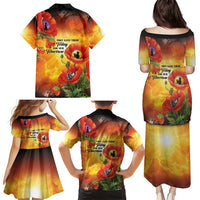 ANZAC Day Red Poppy Family Matching Puletasi and Hawaiian Shirt Honoring The ANZAC Spirit