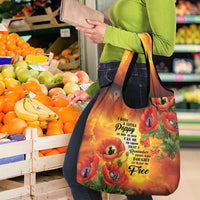 ANZAC Day Red Poppy Grocery Bag Honoring The ANZAC Spirit