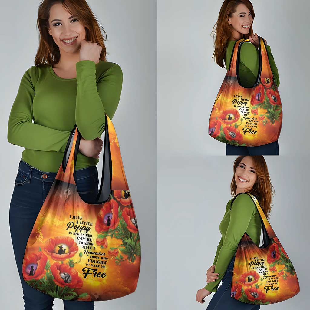 ANZAC Day Red Poppy Grocery Bag Honoring The ANZAC Spirit
