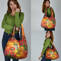 ANZAC Day Red Poppy Grocery Bag Honoring The ANZAC Spirit