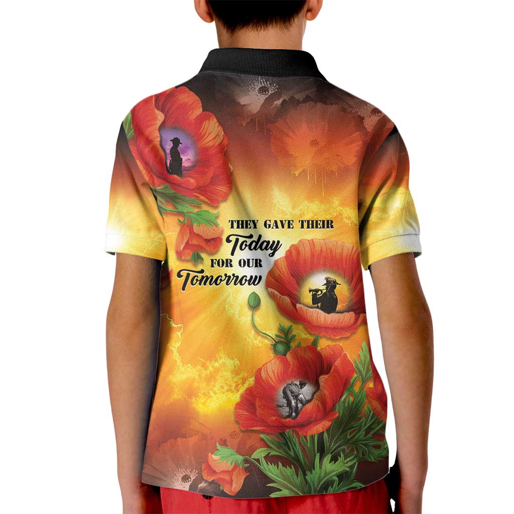 ANZAC Day Red Poppy Kid Polo Shirt Honoring The ANZAC Spirit LT05 - Polynesian Pride