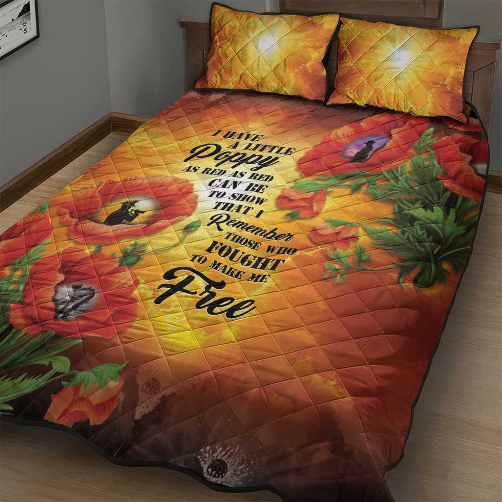 ANZAC Day Red Poppy Quilt Bed Set Honoring The ANZAC Spirit