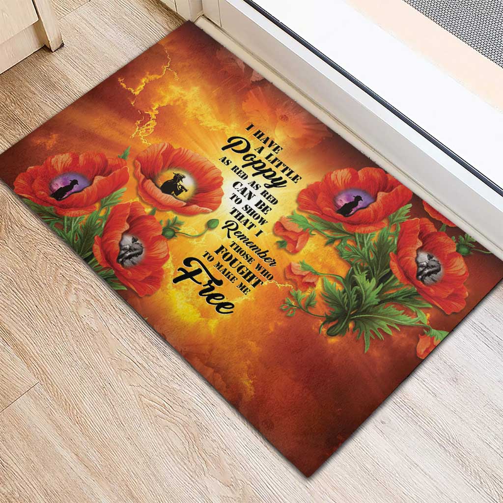 ANZAC Day Red Poppy Rubber Doormat Honoring The ANZAC Spirit LT05 - Polynesian Pride