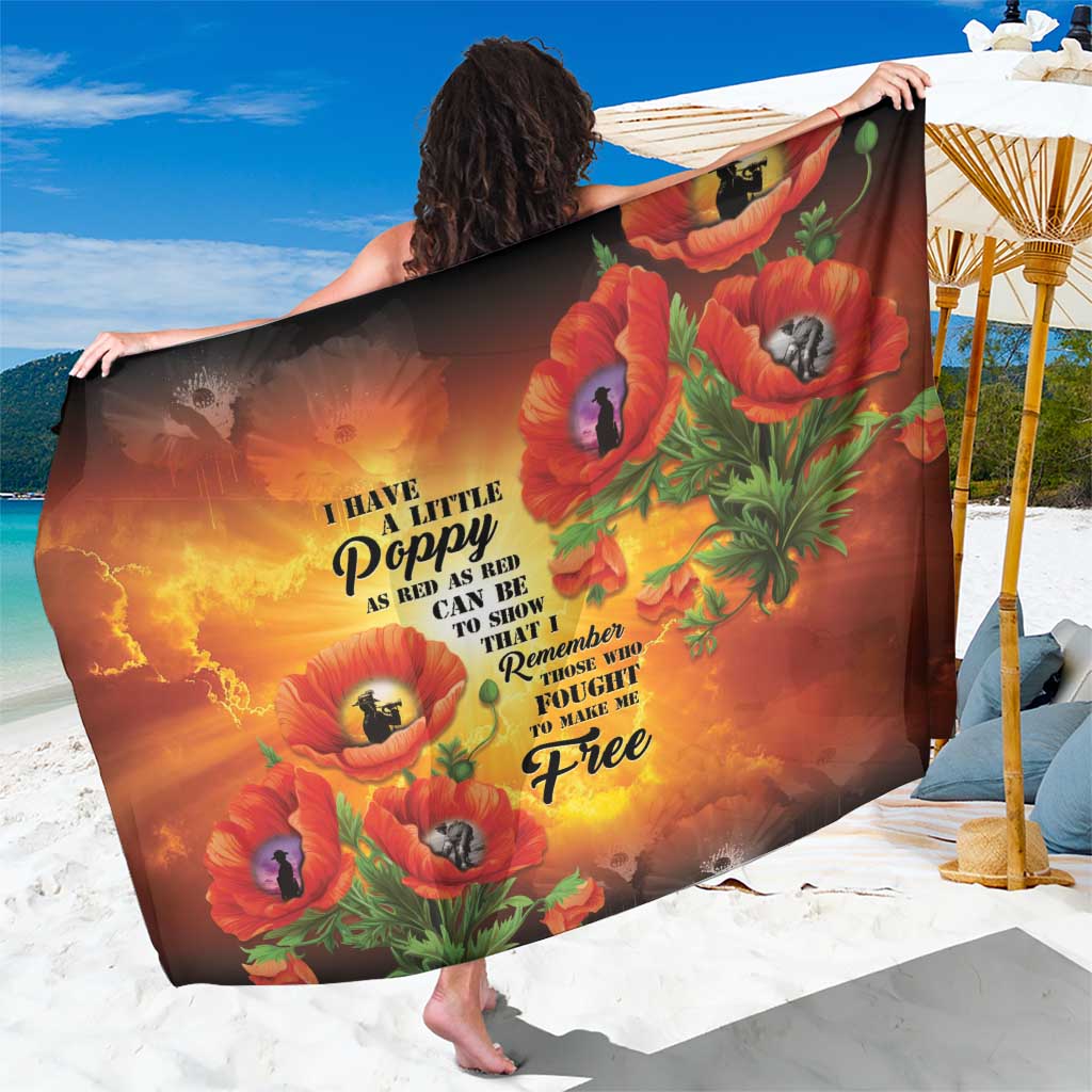 ANZAC Day Red Poppy Sarong Honoring The ANZAC Spirit