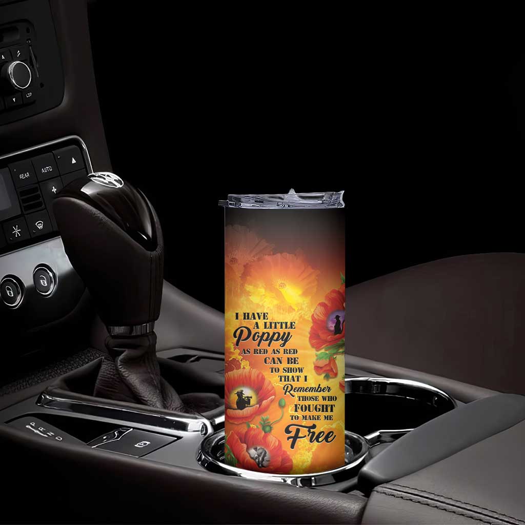 ANZAC Day Red Poppy Skinny Tumbler Honoring The ANZAC Spirit