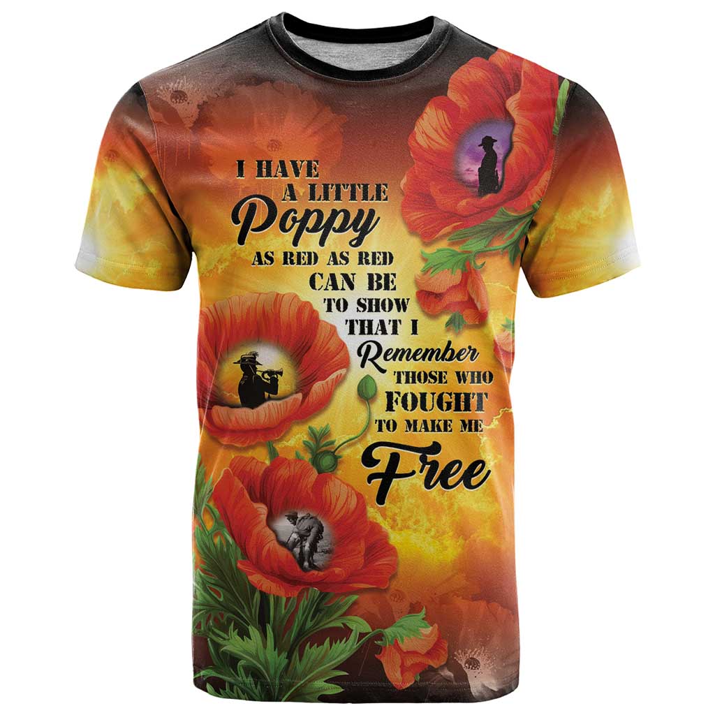 ANZAC Day Red Poppy T Shirt Honoring The ANZAC Spirit