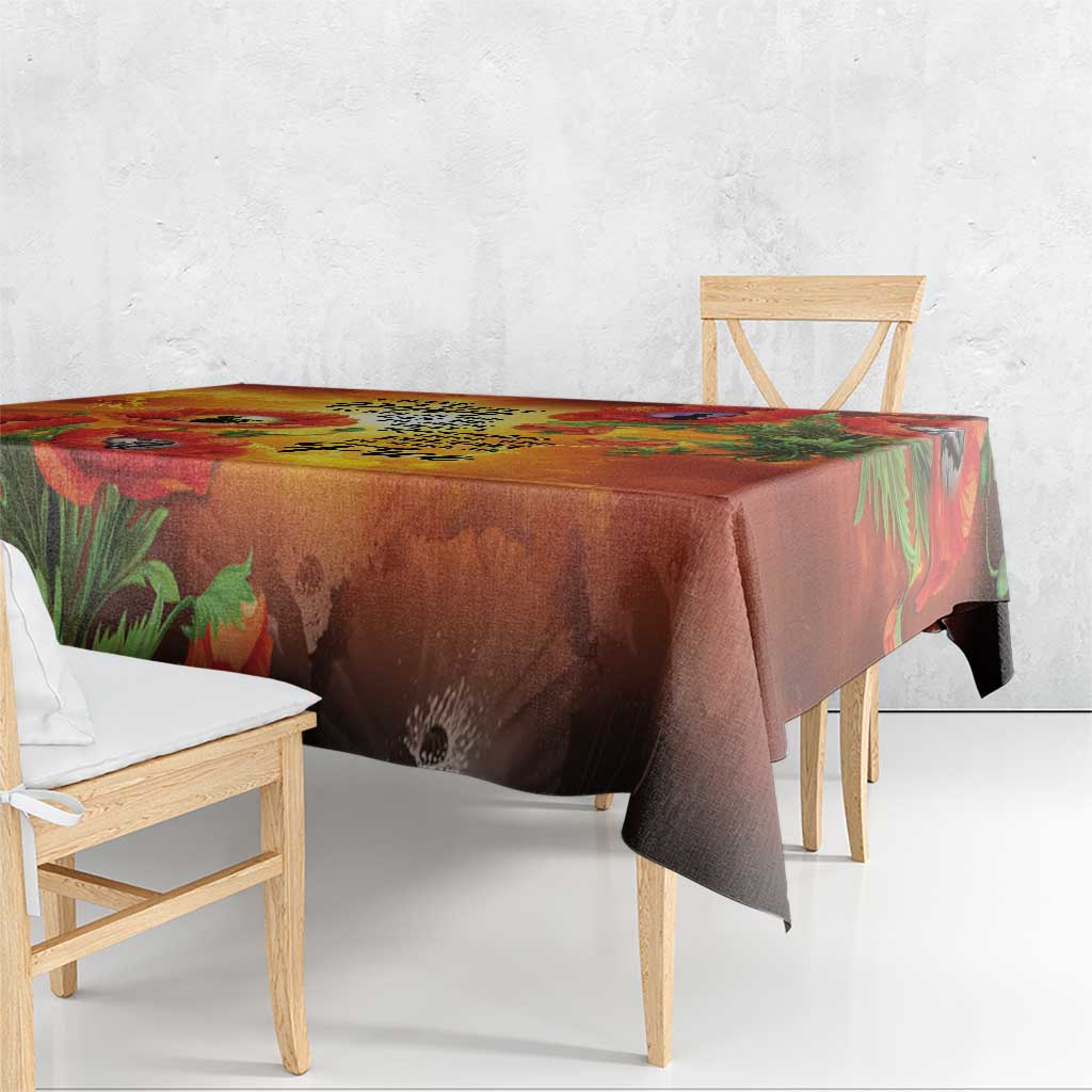 ANZAC Day Red Poppy Tablecloth Honoring The ANZAC Spirit