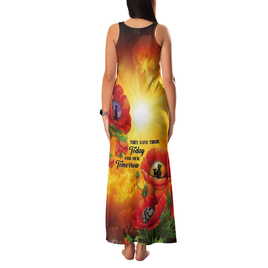 ANZAC Day Red Poppy Tank Maxi Dress Honoring The ANZAC Spirit