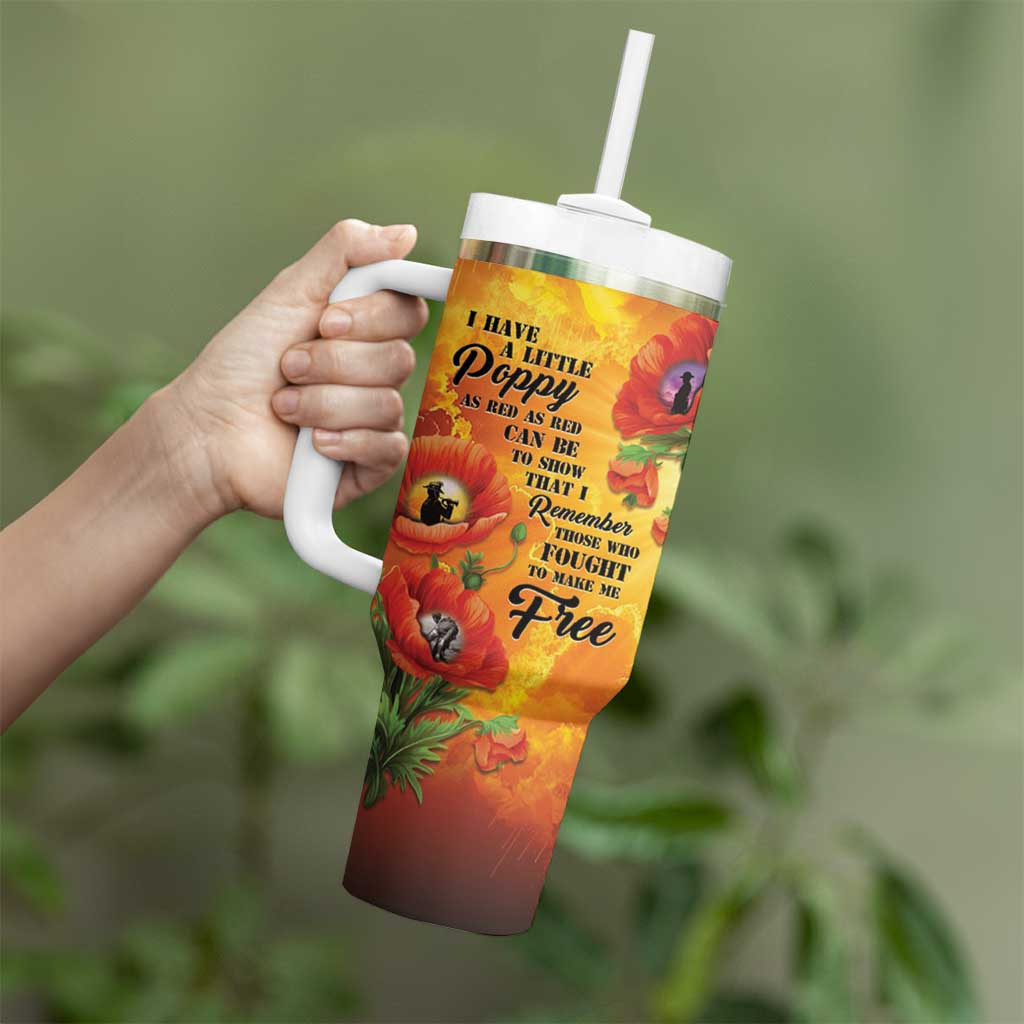 ANZAC Day Red Poppy Tumbler With Handle Honoring The ANZAC Spirit