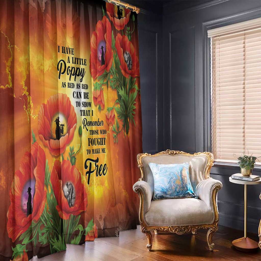 ANZAC Day Red Poppy Window Curtain Honoring The ANZAC Spirit