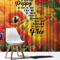 ANZAC Day Red Poppy Window Curtain Honoring The ANZAC Spirit