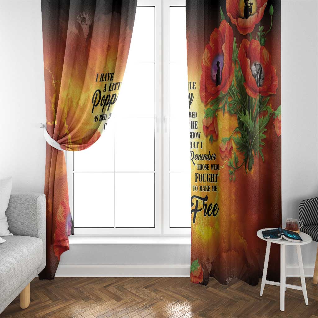 ANZAC Day Red Poppy Window Curtain Honoring The ANZAC Spirit