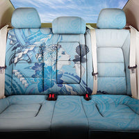 Aotearoa Maori Wahine Back Car Seat Cover Fantail Bird Blue Gold Marble