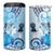 Aotearoa Maori Wahine 4 in 1 Can Cooler Tumbler Fantail Bird Blue Gold Marble