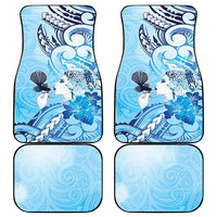 Aotearoa Maori Wahine Car Mats Fantail Bird Blue Gold Marble