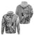 Aotearoa Maori Wahine Hoodie Fantail Bird Black Gold Marble