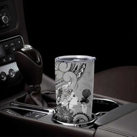 Aotearoa Maori Wahine Tumbler Cup Fantail Bird Black Gold Marble