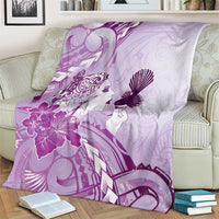 Aotearoa Maori Wahine Blanket Fantail Bird Purple Gold Marble