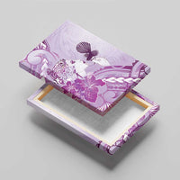 Aotearoa Maori Wahine Canvas Wall Art Fantail Bird Purple Gold Marble