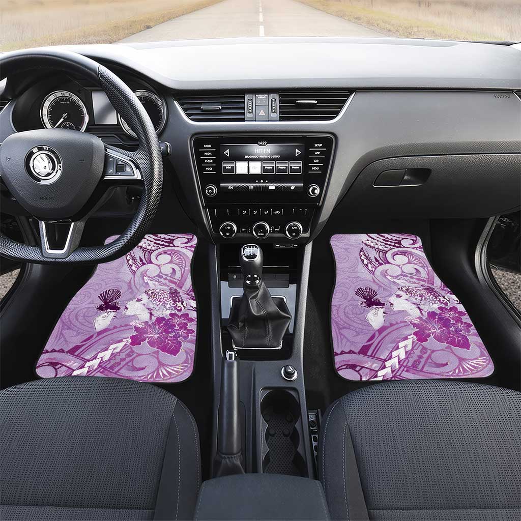 Aotearoa Maori Wahine Car Mats Fantail Bird Purple Gold Marble
