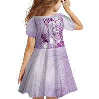 Aotearoa Maori Wahine Family Matching Off Shoulder Maxi Dress and Hawaiian Shirt Fantail Bird Purple Gold Marble