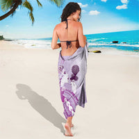 Aotearoa Maori Wahine Sarong Fantail Bird Purple Gold Marble