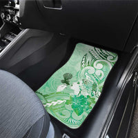 Aotearoa Maori Wahine Car Mats Fantail Bird Green Gold Marble