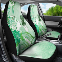 Aotearoa Maori Wahine Car Seat Cover Fantail Bird Green Gold Marble