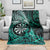 New Zealand Darts Blanket Maori Koru Dartboard Turquoise Flame