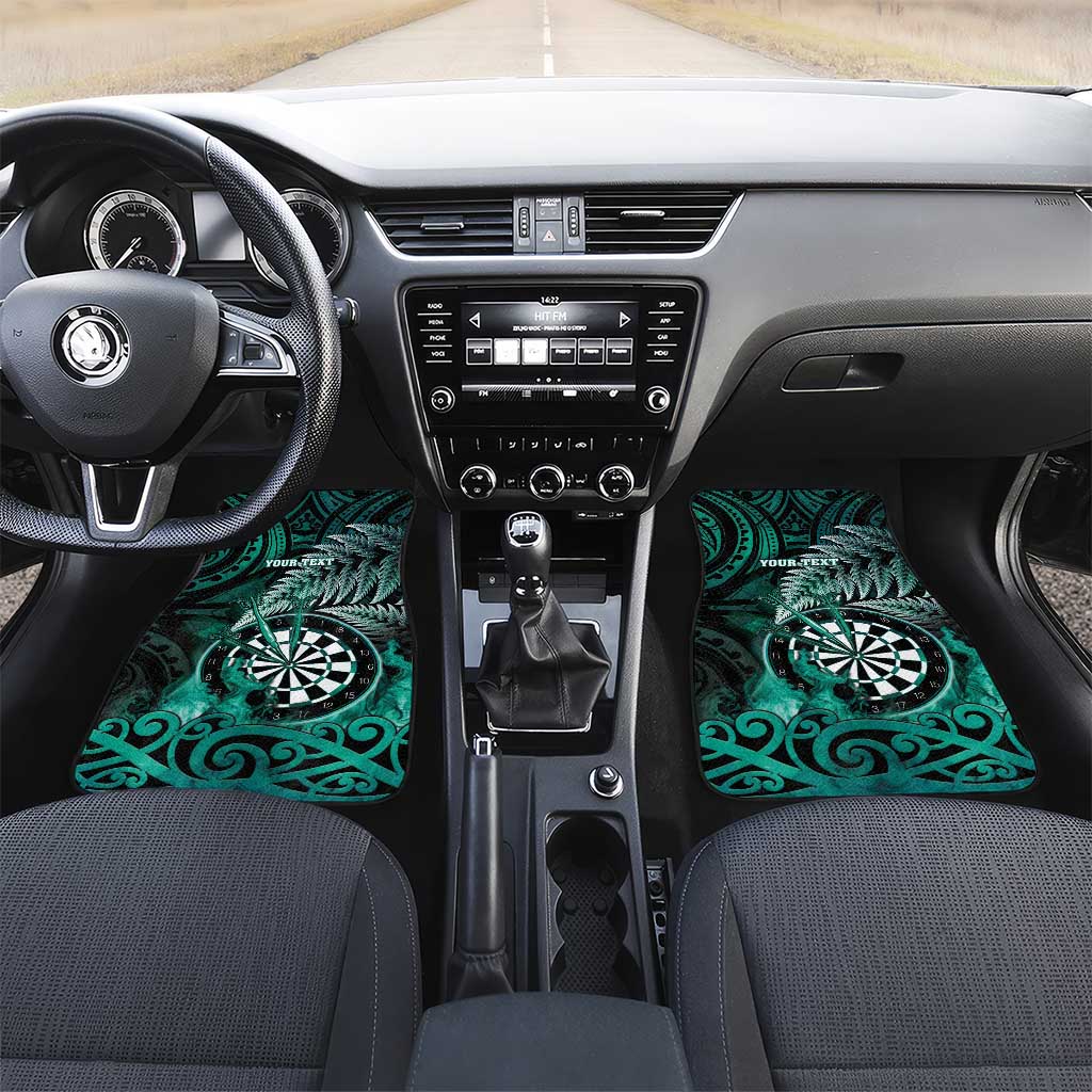 New Zealand Darts Car Mats Maori Koru Dartboard Turquoise Flame
